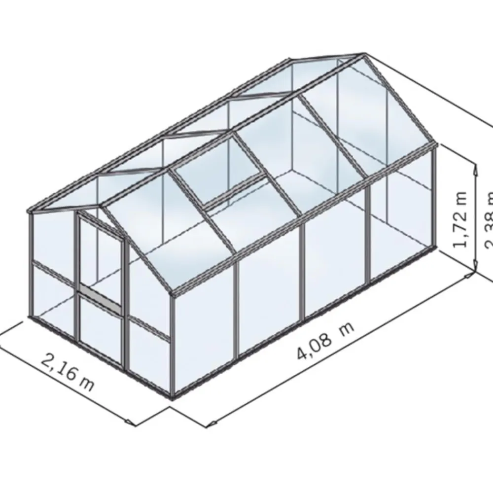 KGT Gewächshaus Galant IV, ESG + HKP Dunkelgrün Hot