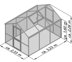 KGT Gewächshäuser - Gewächshaus Iris III, ca. B233/H226/T323 cm Anthrazit