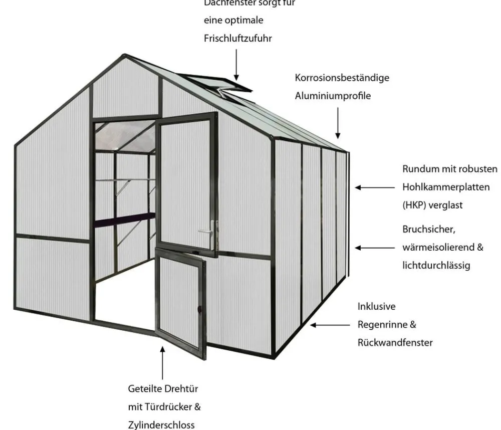 KGT Gewächshaus Lilie III Dunkelgrau Best