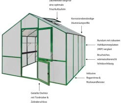 KGT Gewächshäuser - Gewächshaus Lilie III Dunkelgrün