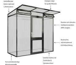 KGT Gewächshaus Linea I Dunkelgrau Discount