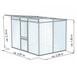 KGT Gewächshäuser > Gewächshaus Linea II, ca. B297/H215/T254 cm