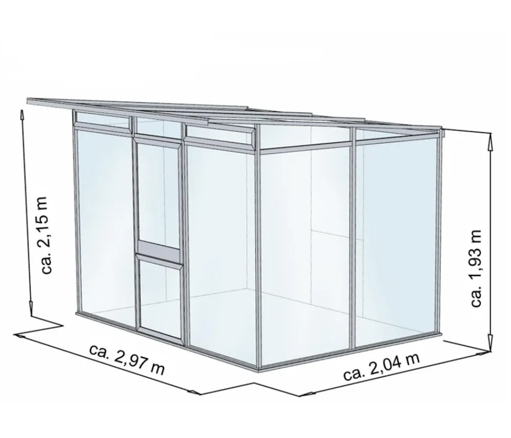 KGT Gewächshaus Linea II, ca. B297/H215/T254 cm Dunkelgrau
