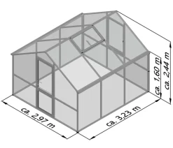 KGT Gewächshäuser > Gewächshaus Nelke III, ca. B297/H244/T323 cm