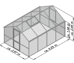 KGT Gewächshäuser > Gewächshaus Nelke IV, ca. B297/H244/T429 cm