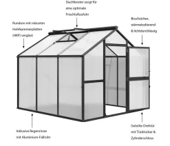 KGT Gewächshaus Novum III, HKP Dunkelgrau