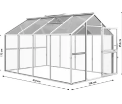 KGT Gewächshäuser - Gewächshaus Novum IV, ESG + HKP Silber