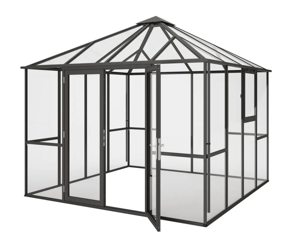 KGT Pavillons > Gewächshaus-Pavillon PaviLux 3 x 3 m ESG/HKP, ca. B300/H288/T300 cm