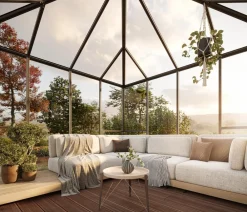 KGT Gewächshaus-Pavillon PaviLux 3,50 x 3,50 m ESG, ca. B350/H302/T350 cm Anthrazit Clearance