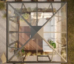 KGT Gewächshaus-Pavillon PaviLux 3,50 x 3,50 m ESG, ca. B350/H302/T350 cm Anthrazit Clearance