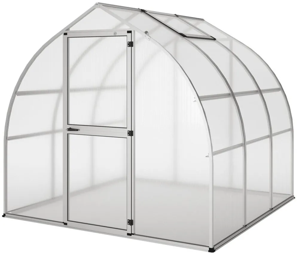 KGT Gewächshaus Rhodo III, ca. B227/H204/T227 cm Silber