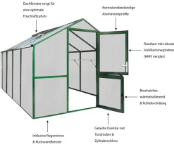 KGT Gewächshaus Rose IV Dunkelgrün