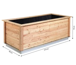 KGT Holz-Hochbeet Woody 210, ca. B214/H79/T99 cm Hellbraun Outlet