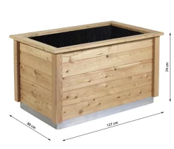 KGT Hochbeete & Frühbeete > Holz-Hochbeet Woody Light, ca. B127/H74/T80 cm