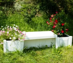 KHW Kunststoff-Gartenbank Berlin Weiß New