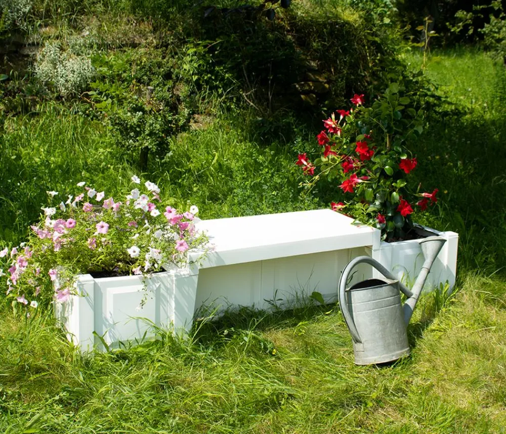 KHW Kunststoff-Gartenbank Berlin Weiß New
