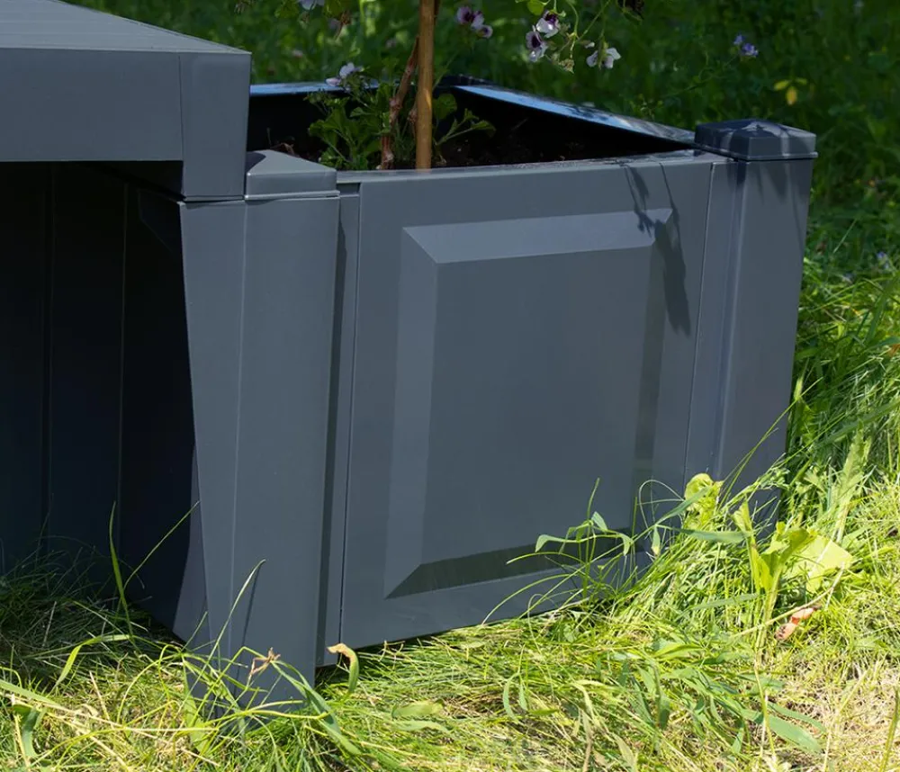 KHW Gartenbänke Kunststoff - Kunststoff-Gartenbank Berlin Dunkelgrau