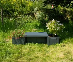 KHW Gartenbänke Kunststoff - Kunststoff-Gartenbank Berlin Dunkelgrau