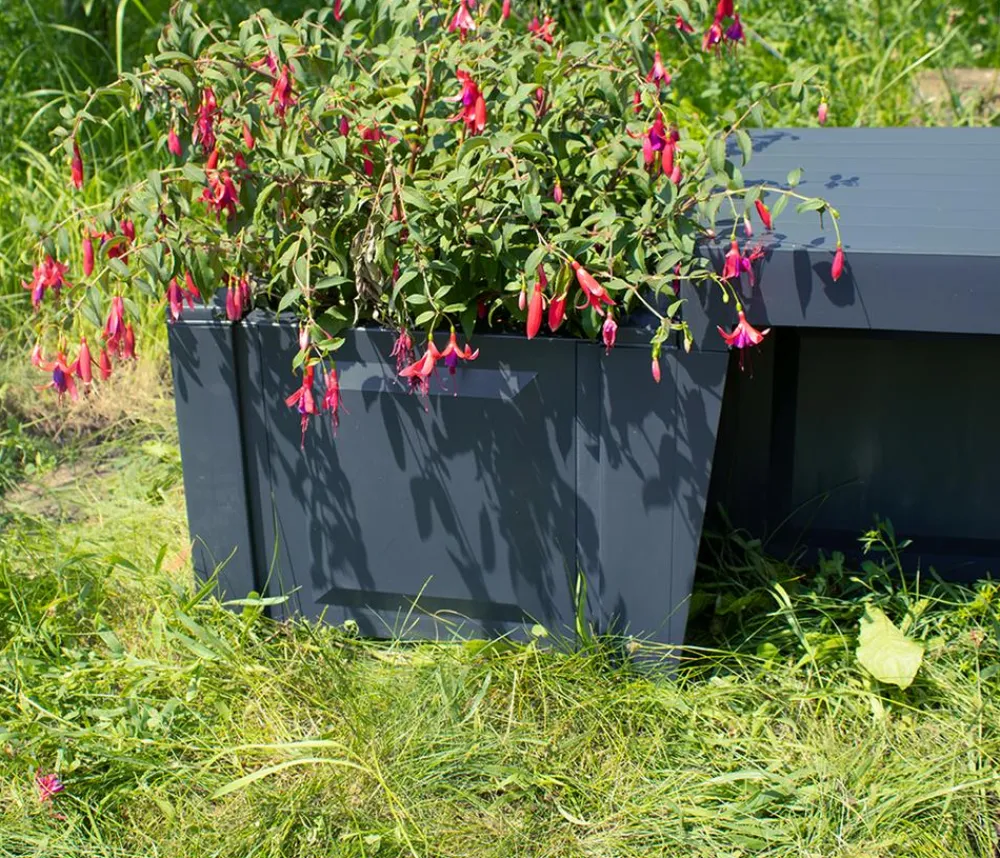 KHW Gartenbänke Kunststoff - Kunststoff-Gartenbank Berlin Dunkelgrau