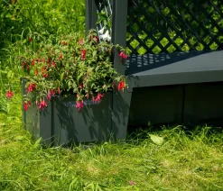 KHW Kunststoff-Gartenbank mit Rosenbogen Amsterdam, ca. B174/H207/T49 cm Dunkelgrau