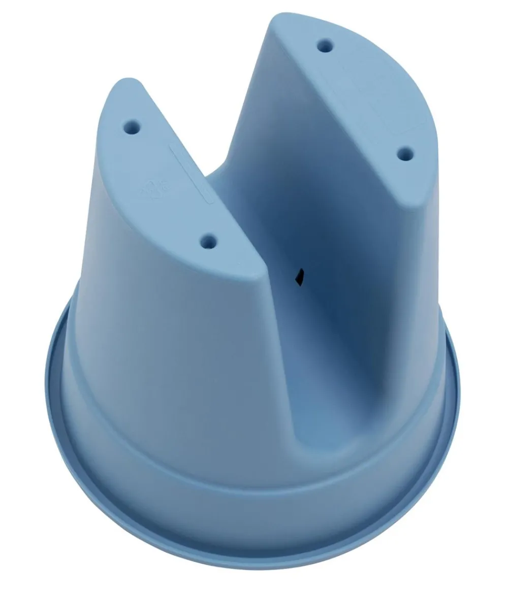 KHW Kunststoff-Geländertopf Flowerclip, rund, ca. Ø27/H27 cm, 3er-Set Blau