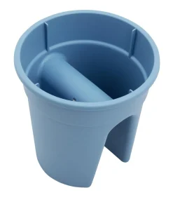 KHW Kunststoff-Geländertopf Flowerclip, rund, ca. Ø27/H27 cm, 3er-Set Blau