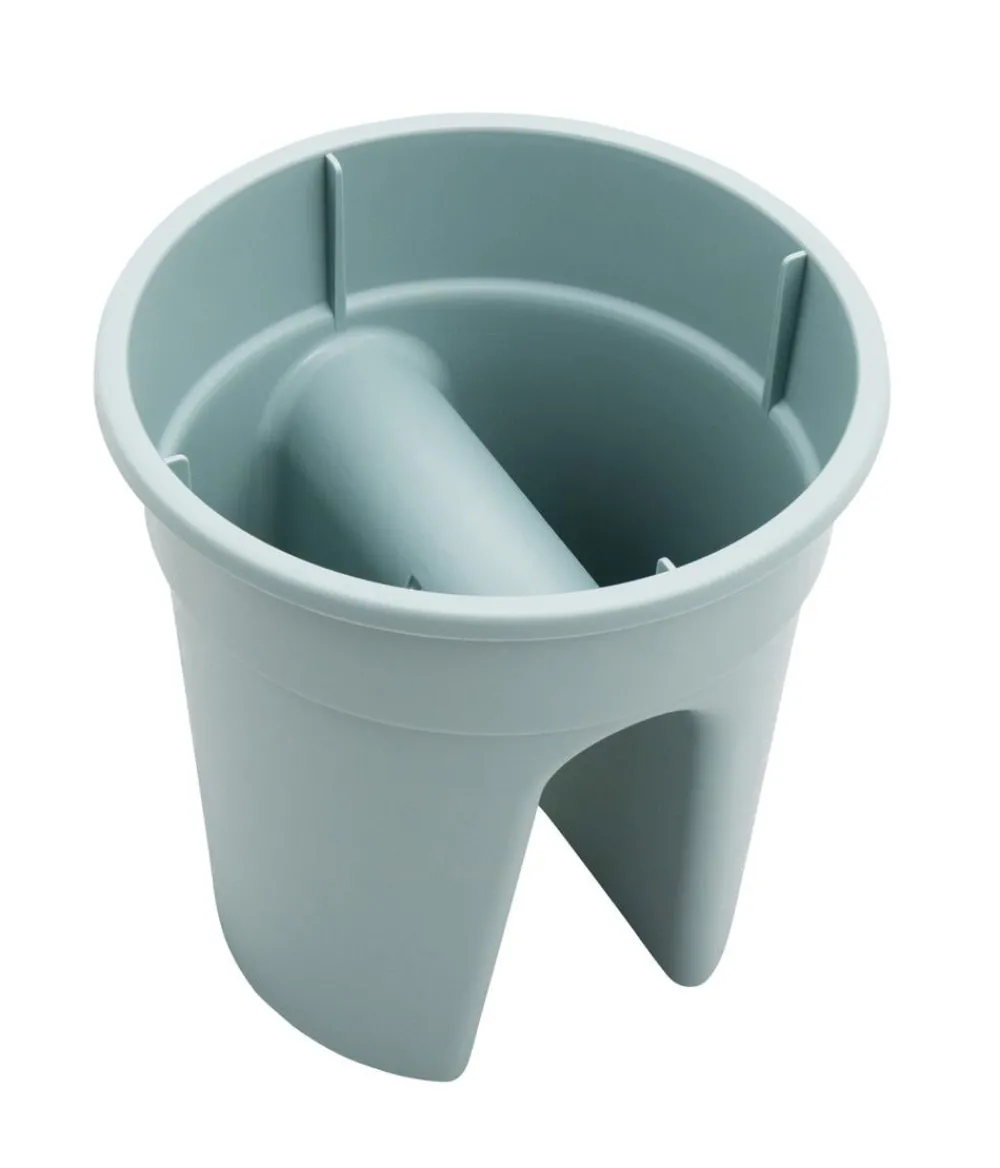 KHW Pflanzkübel & Blumenkästen - Kunststoff-Geländertopf Flowerclip, rund, ca. Ø27/H27 cm, 3er-Set Grün