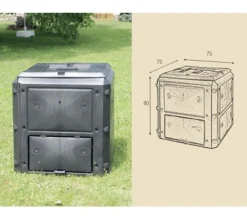 KHW Komposter & Abfallbehälter - Kunststoff-Komposter Bio Quick, 420 Liter Dunkelgrau