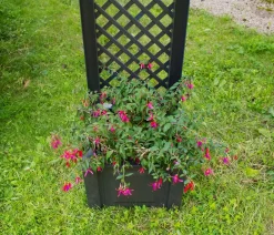 KHW Kunststoff-Pflanzkasten mit Spalier, 43 x 43 x 140 cm Dunkelgrau Outlet