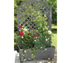KHW Pflanzkübel & Blumenkästen > Kunststoff-Pflanzkasten Calypso, inkl. Spalier und Rollen
