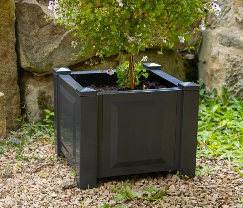 KHW Kunststoff-Pflanzkasten, ca. B43/H41/T43 cm Dunkelgrau Best