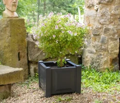 KHW Kunststoff-Pflanzkasten, ca. B43/H41/T43 cm Dunkelgrau Best
