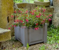 KHW Pflanzkübel & Blumenkästen - Kunststoff-Pflanzkasten, ca. B43/H41/T43 cm Grau