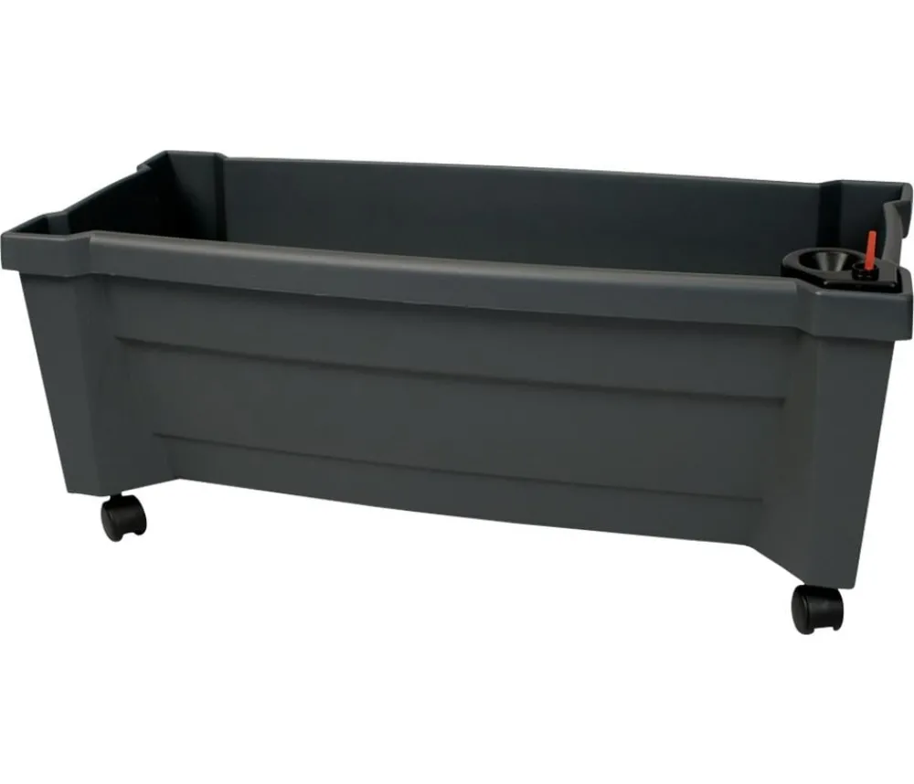 KHW Pflanzkübel & Blumenkästen - Kunststoff-Pflanzkasten Calypso inkl. Bewässerungssystem Dunkelgrau