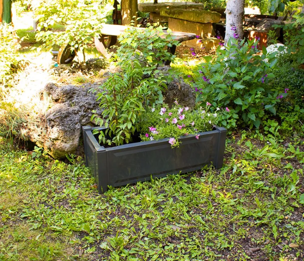 KHW Kunststoff-Pflanzkasten, ca. B100/H41/T43 cm Dunkelgrau Discount