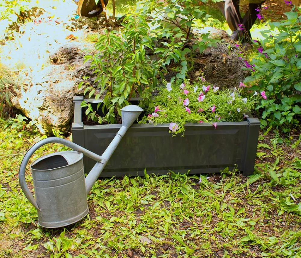 KHW Kunststoff-Pflanzkasten, ca. B100/H41/T43 cm Dunkelgrau Discount