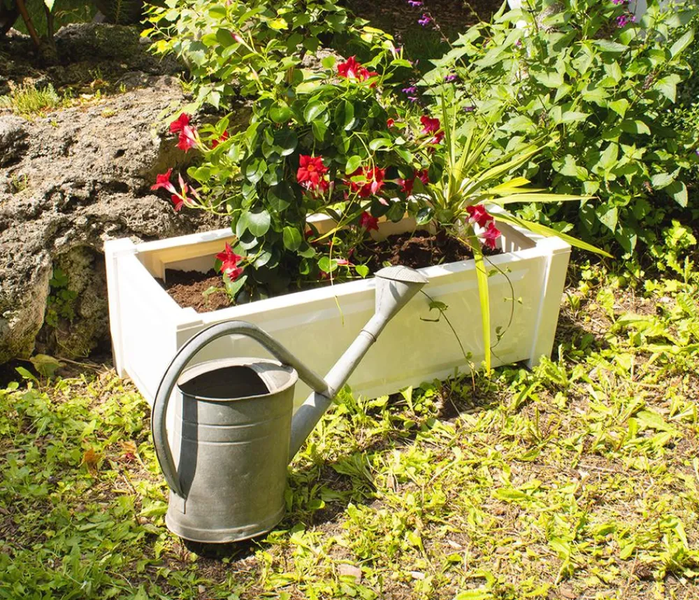 KHW Pflanzkübel & Blumenkästen - Kunststoff-Pflanzkasten, ca. B100/H41/T43 cm Weiß