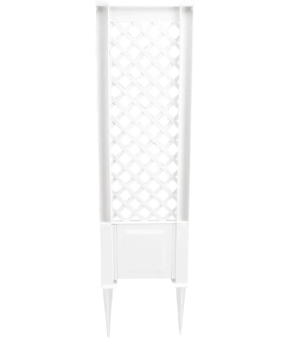 KHW Kunststoff-Spalier mit Erdspießen, ca. B43/H140/T6 cm Weiß Hot