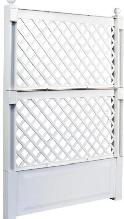 KHW Rankgitter & Obelisken - Kunststoff-Spalier mit Erdspießen, ca. B100/H140/T6 cm Dunkelgrau