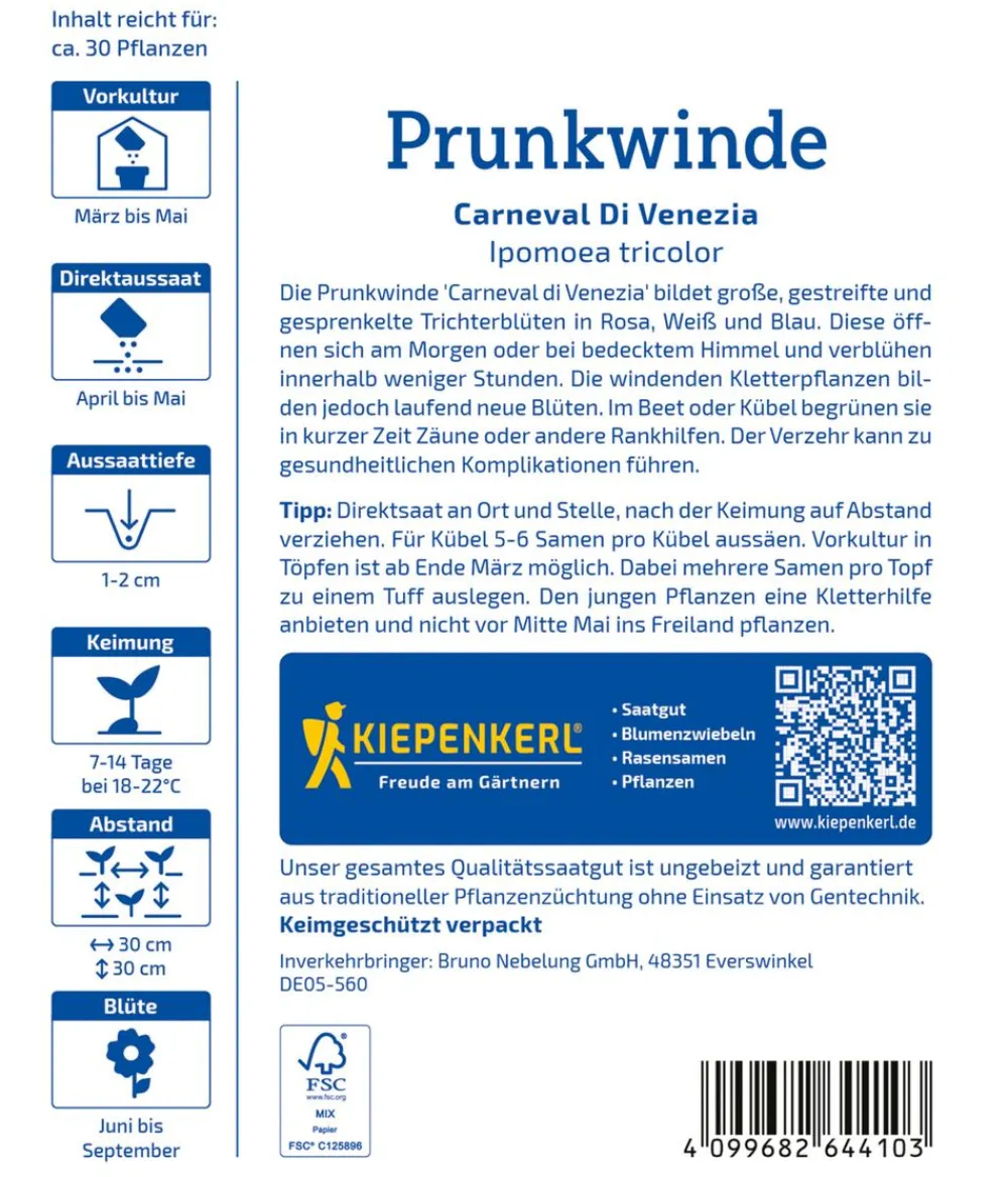 Nebelung/Kiepenkerl Blumensamen > Kiepenkerl Saatgut Prunk- oder Trichterwinde