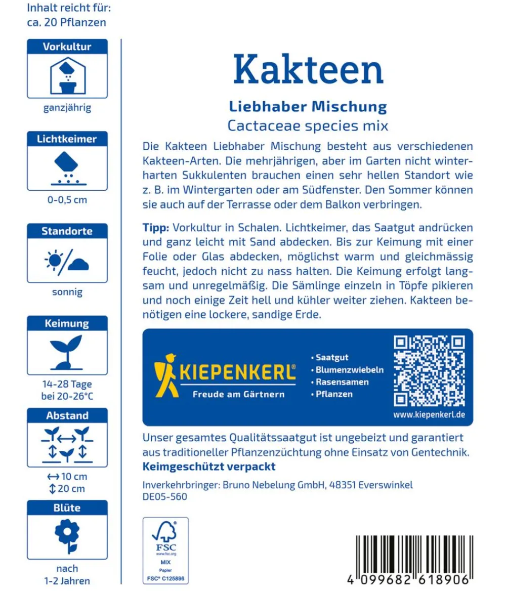 Nebelung/Kiepenkerl Kiepenkerl Samen Kakteen Sale