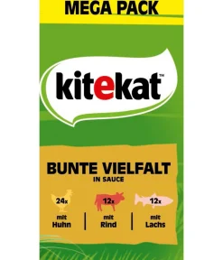 Kitekat® Nassfutter Katze > Nassfutter für Katzen Multipack Bunte Vielfalt in Sauce, Adult, 48 x 85 g