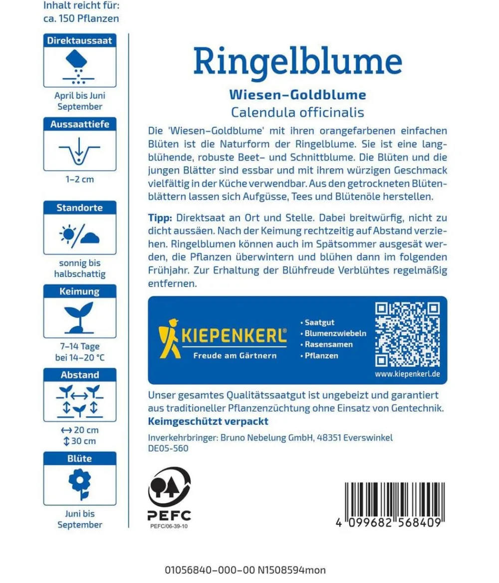 Nebelung/Kiepenkerl Blumensamen > Kräuter-Ringelblumen, Saatgut von Kiepenkerl