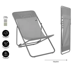 Lafuma Klappstuhl Maxi Transat, ca. B62/H77-91/T83-95 cm Grau New