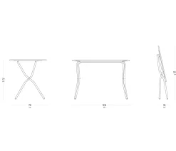 Lafuma Klapptisch Balcony Tab 120, ca. B120/H72/T70 cm Blau