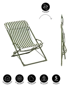 Lafuma Klappstühle > Liegestuhl Transaswing gestreift, ca. B60/H70-91/T83-100 cm