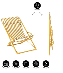 Lafuma Klappstühle - Liegestuhl Transaswing gestreift, ca. B60/H70-91/T83-100 cm