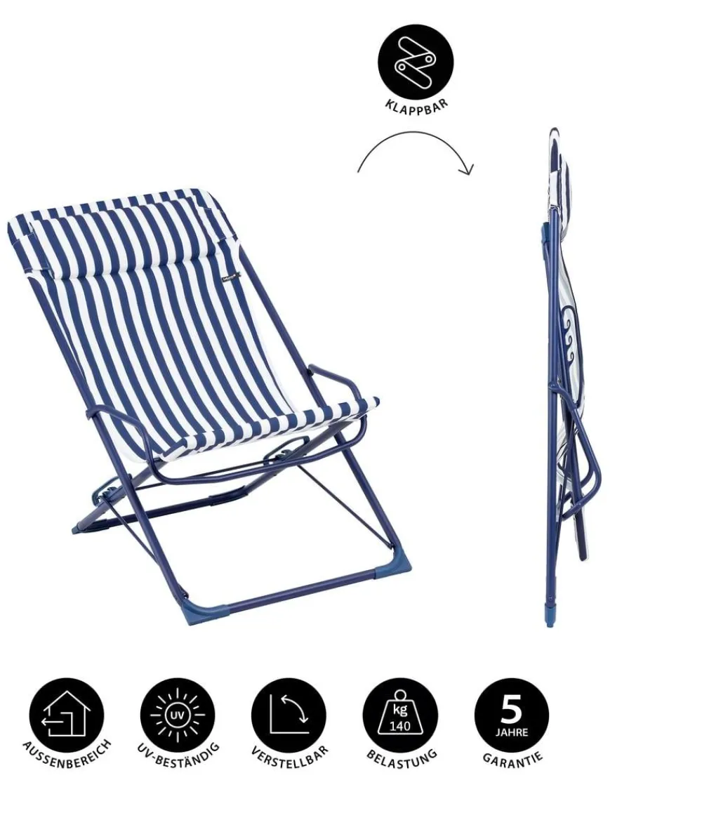 Lafuma Klappstühle - Liegestuhl Transaswing gestreift, ca. B60/H70-91/T83-100 cm