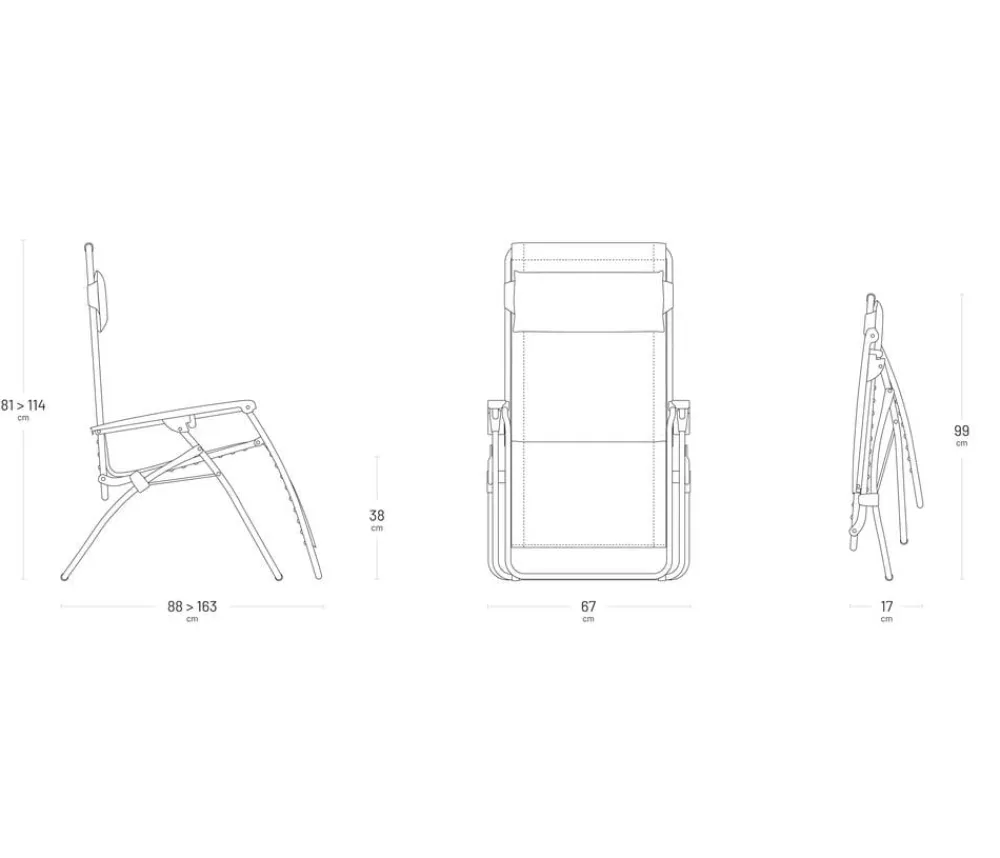 Lafuma Relaxliegen > Relaxliege R Clip, ca. B67/H114/T88 cm