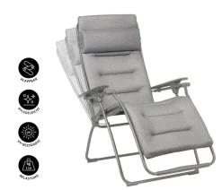 Lafuma Gartenstühle Metall|Relaxliegen - Relaxsessel Futura Be Comfort Silber